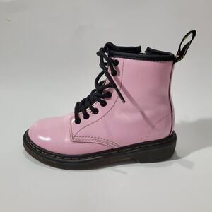 Dr. Martens Pink Patented Leather  Girls Boots  Sz  12